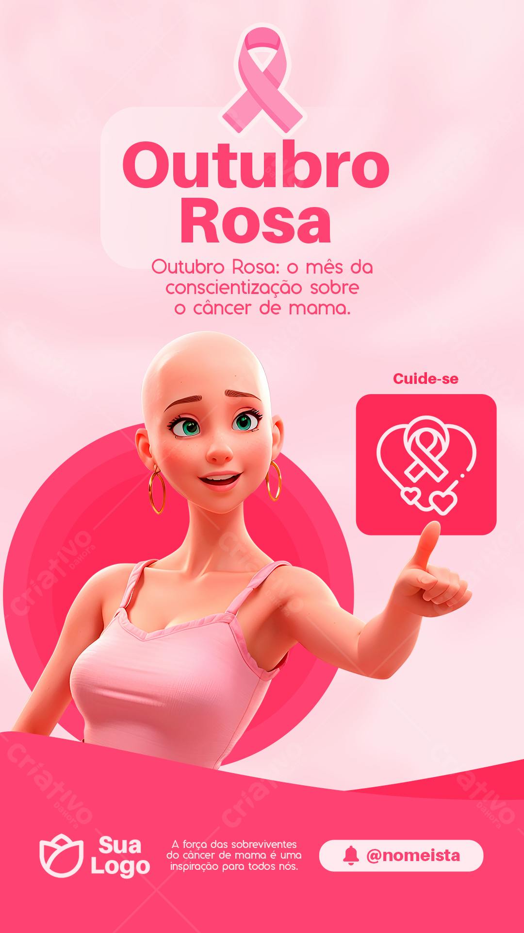 Post para Outubro Rosa PSD Editável