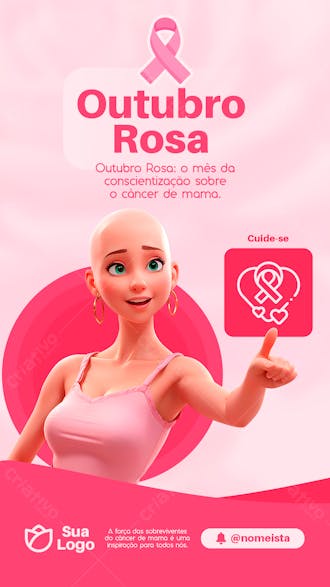 Story outubro rosa mês da conscientização sobre o câncer de mama