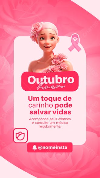 Story outubro rosa social media post