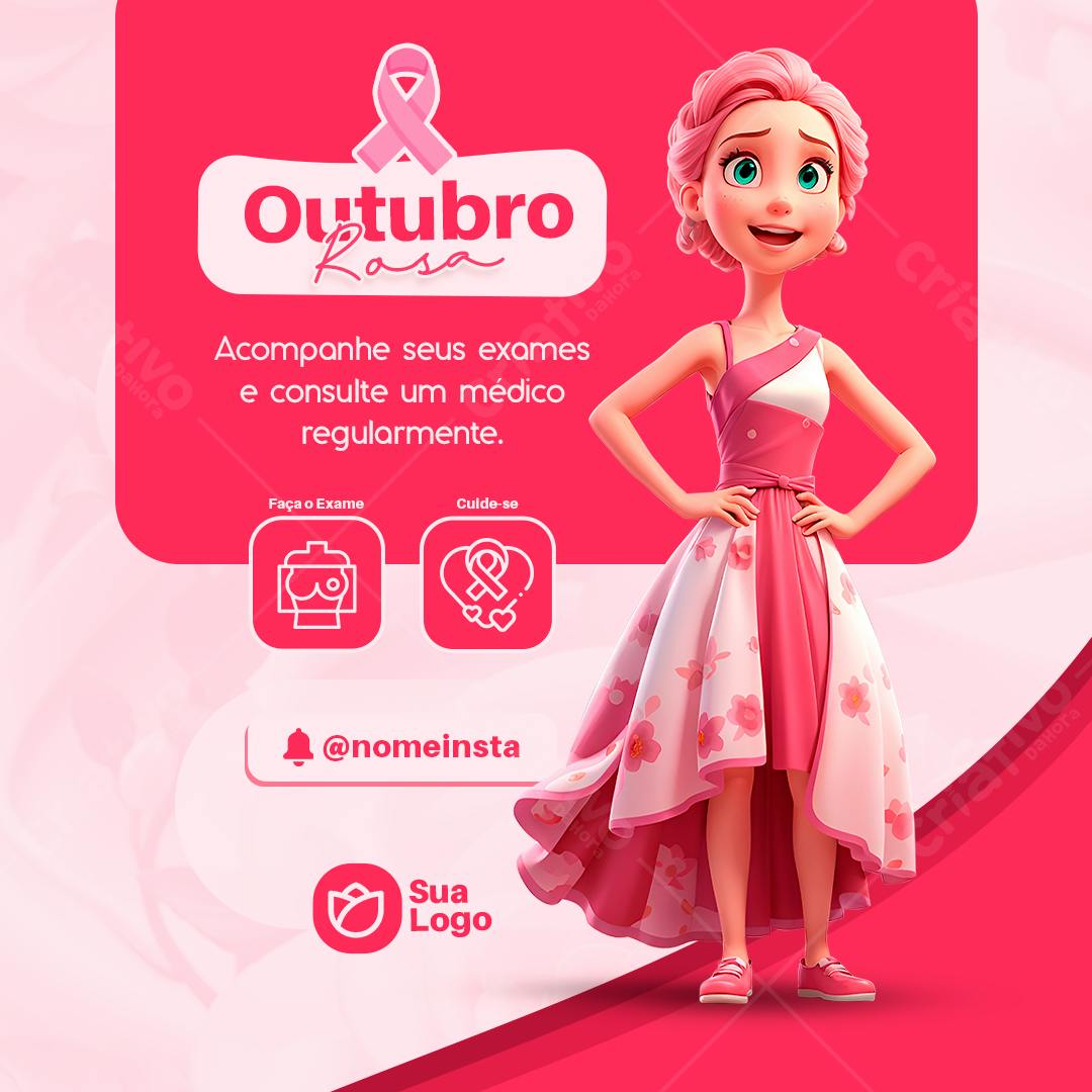 Post para Outubro Rosa PSD Editável