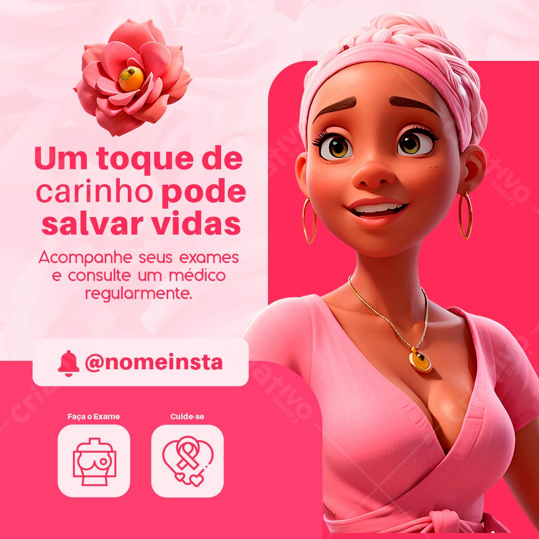 Post para Redes Sociais Outubro Rosa PSD Editável