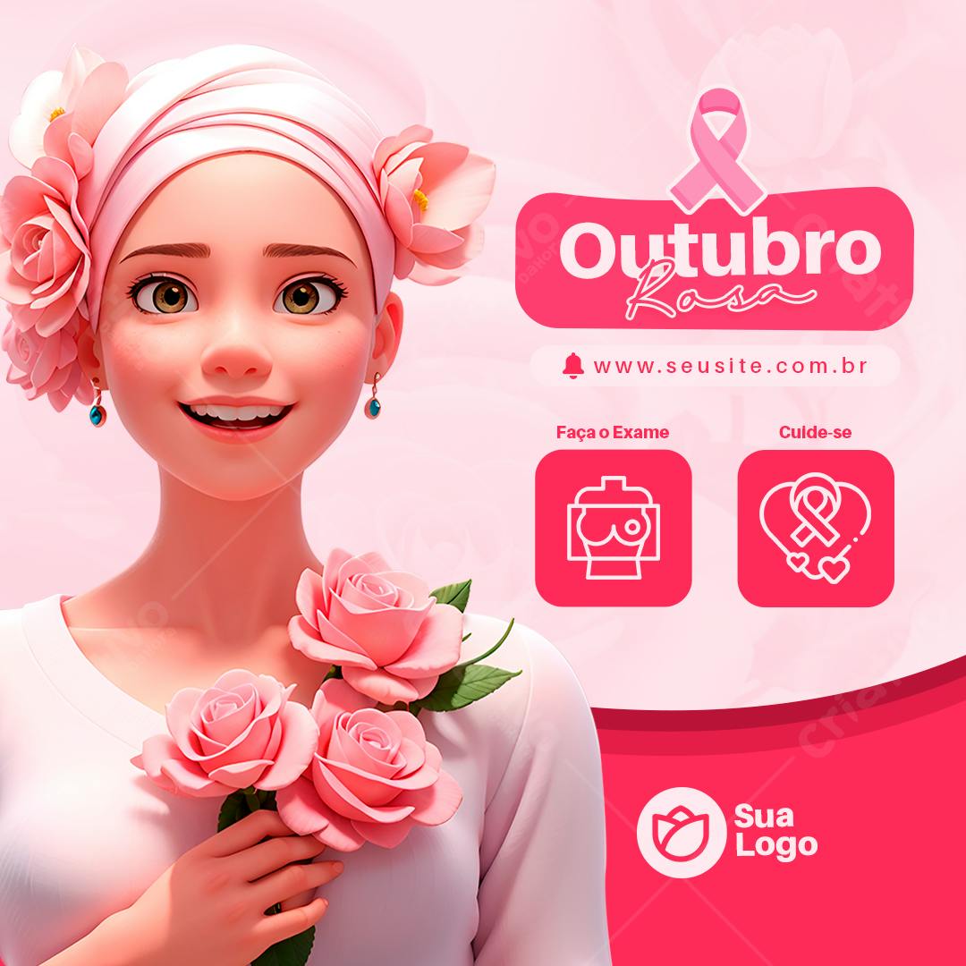 Post para Outubro Rosa PSD Editável