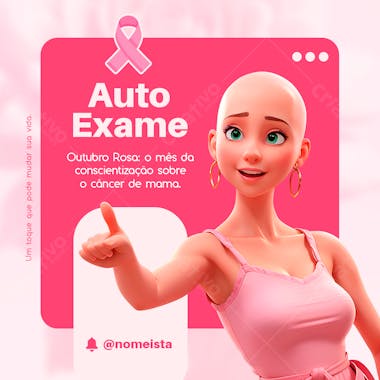 Faça o autoexame outubro rosa social media