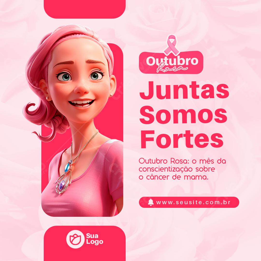 Post para Outubro Rosa PSD Editável