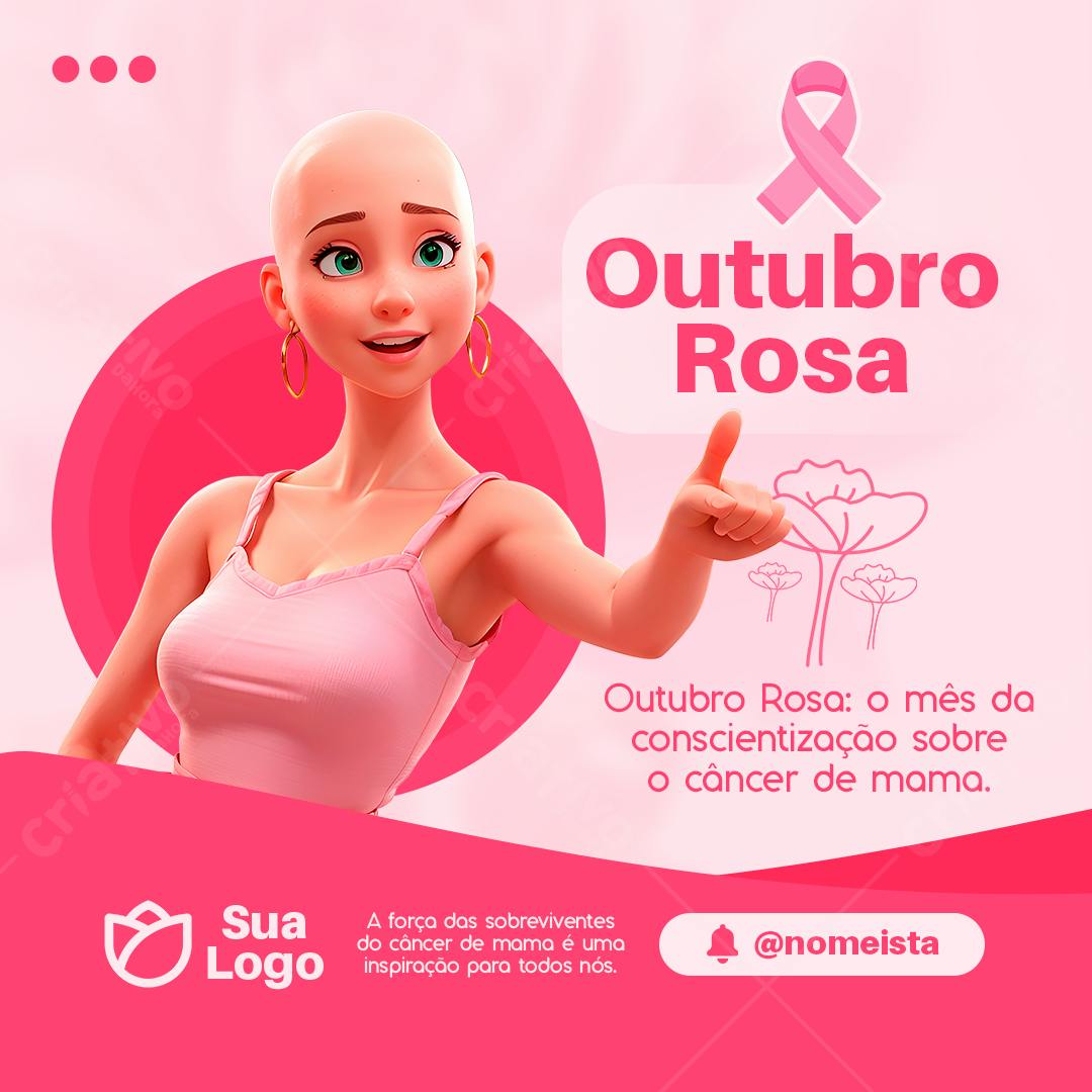 Banner Outubro Rosa PSD Editável