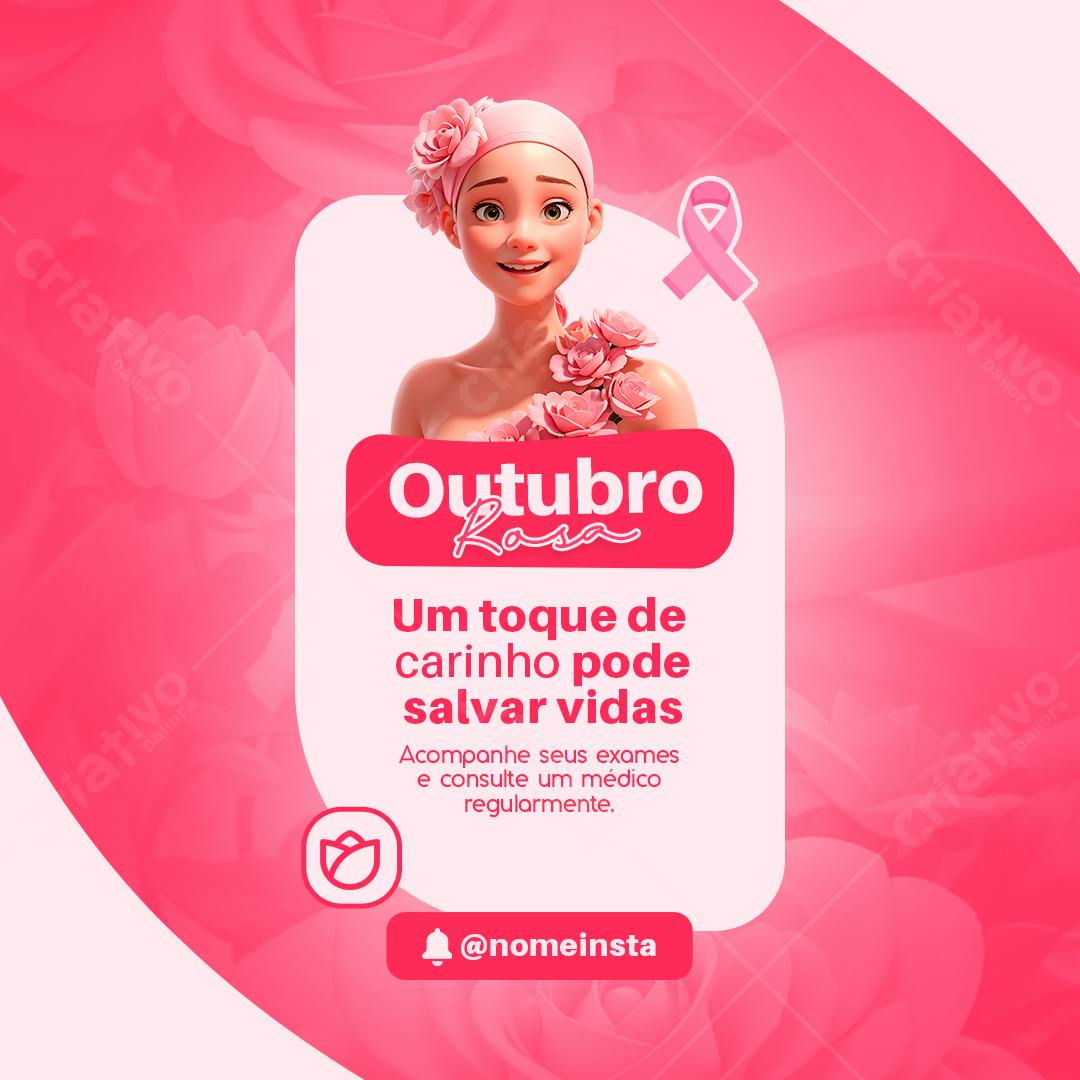 Post para Outubro Rosa PSD Editável