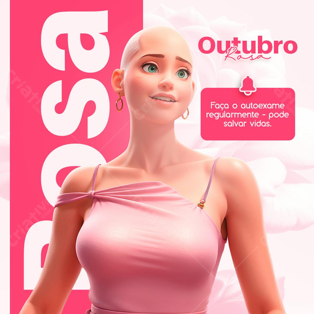 Ilustração Outubro Rosa PSD Editável