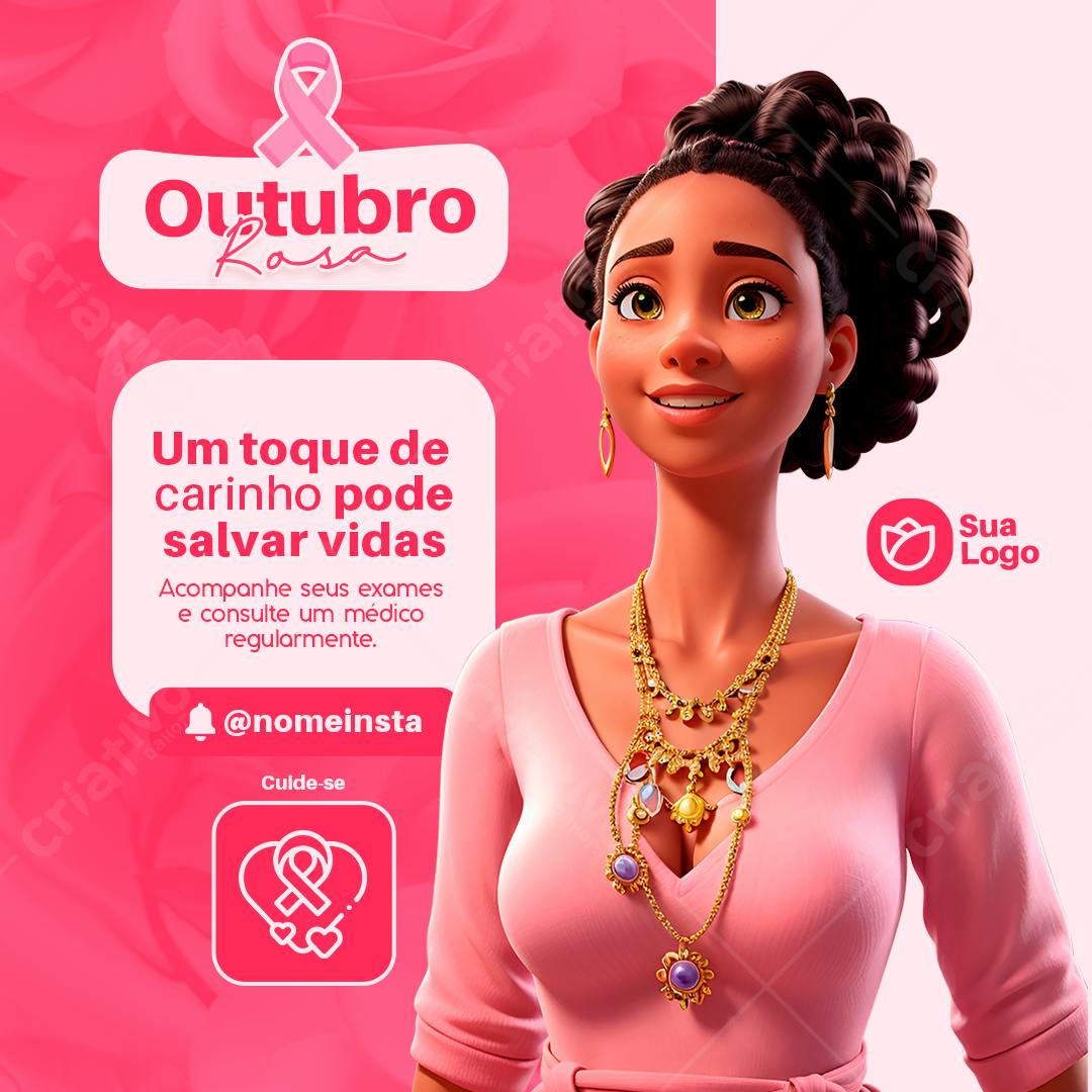 Post para Outubro Rosa PSD Editável