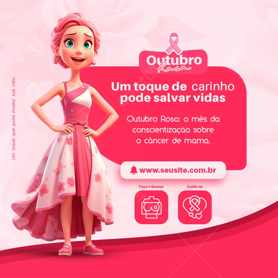Post para Outubro Rosa PSD Editável