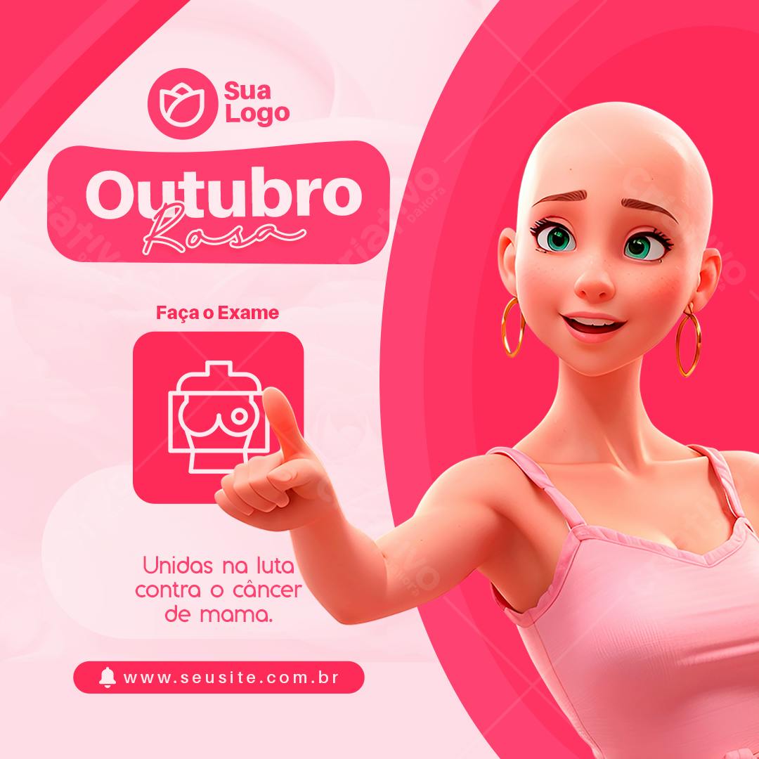 Post para Outubro Rosa PSD Editável