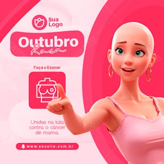 Unidas contra o câncer de mama outubro rosa social media