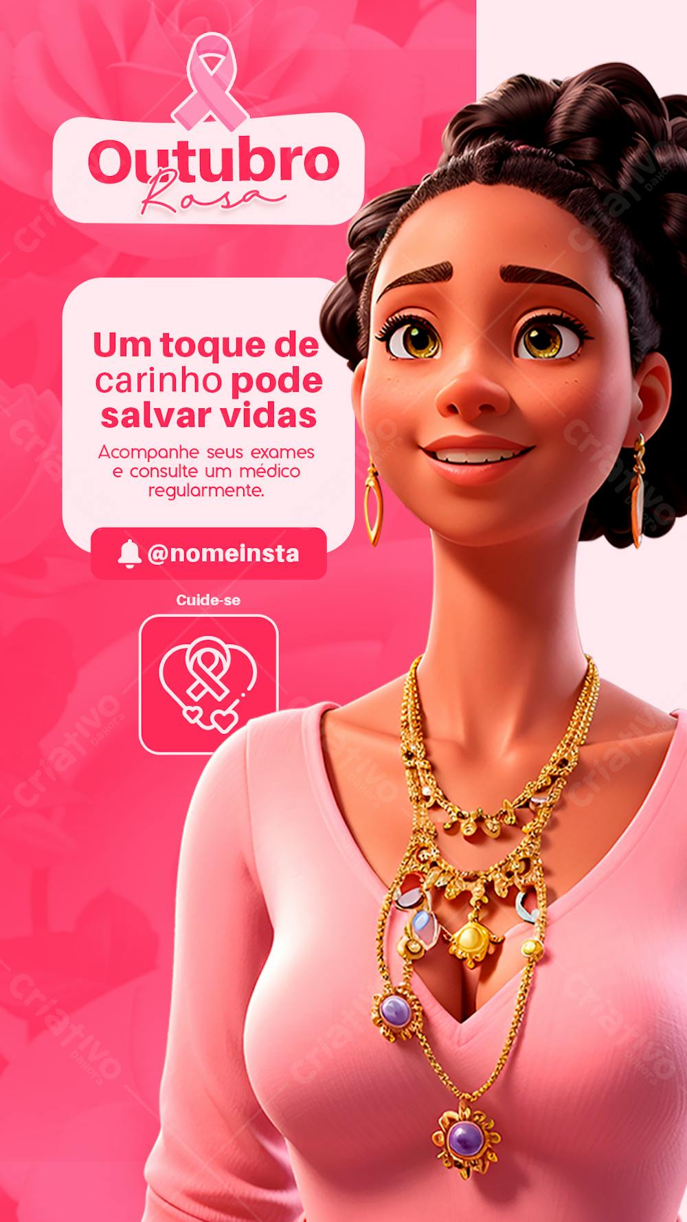 Story Um Toque De Carinho   Outubro Rosa Social Media