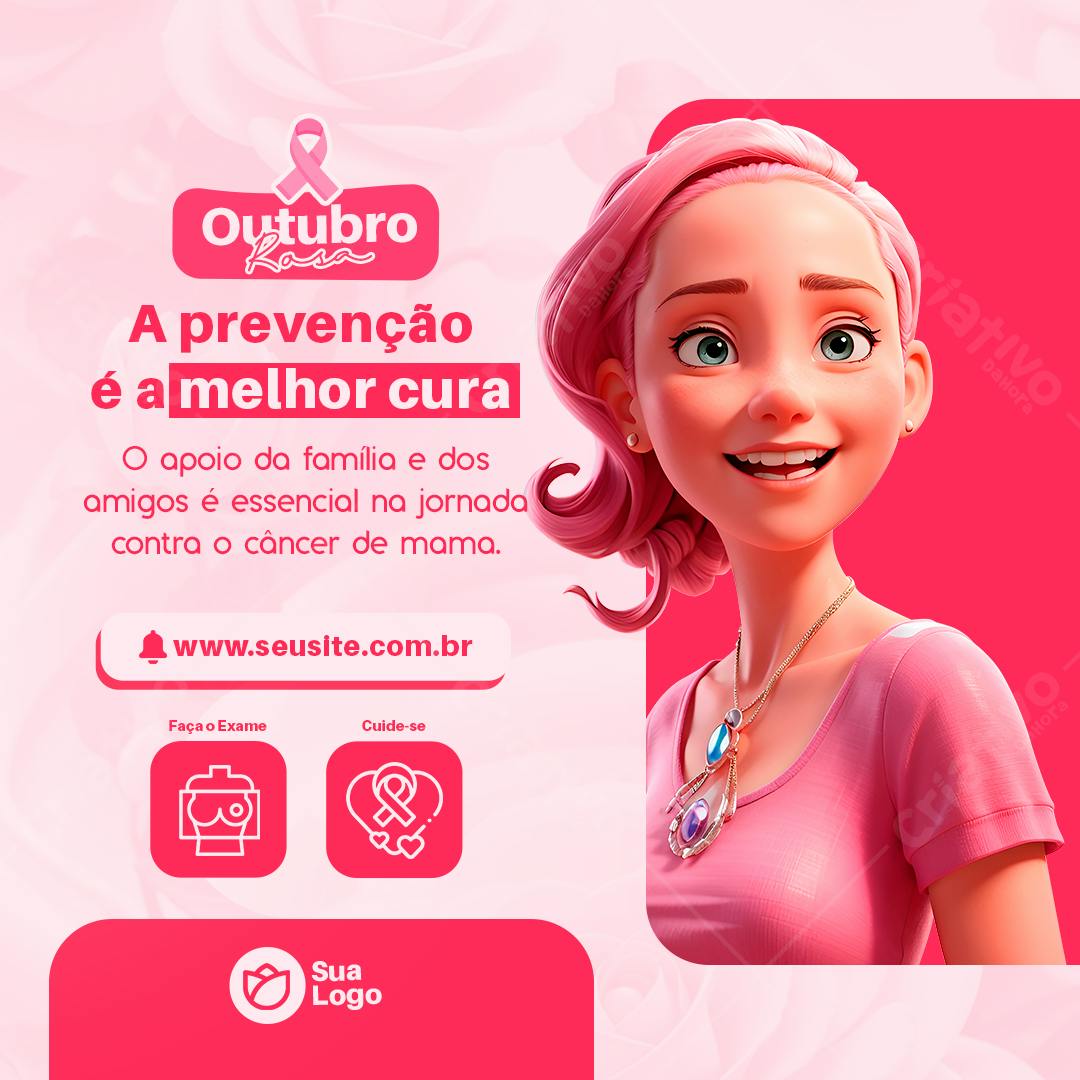 Post para Outubro Rosa PSD Editável