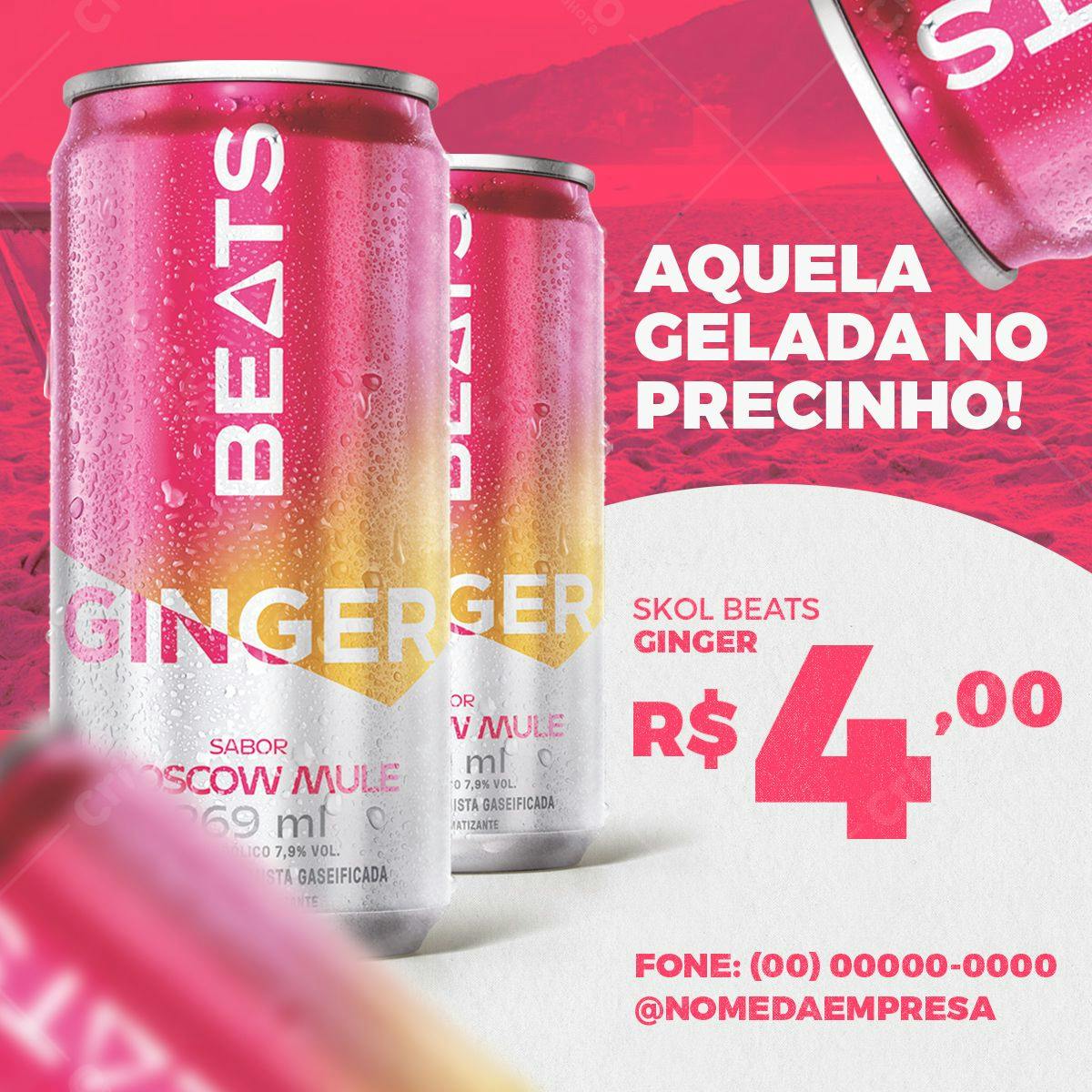 Mockup de Embalagem para Refrigerante PSD Editável