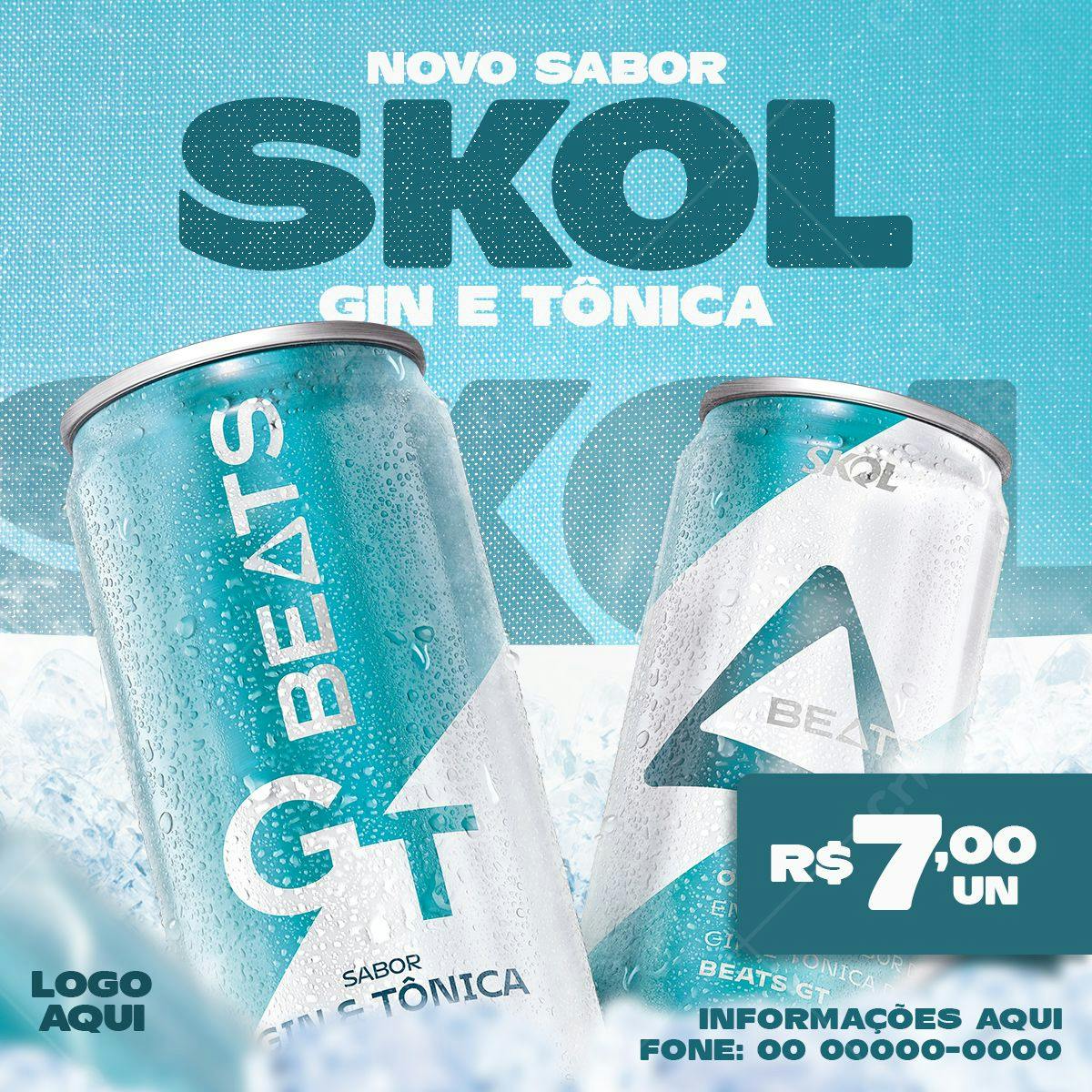 Mockup Embalagem Skol Beats Gin Tônica PSD Editável