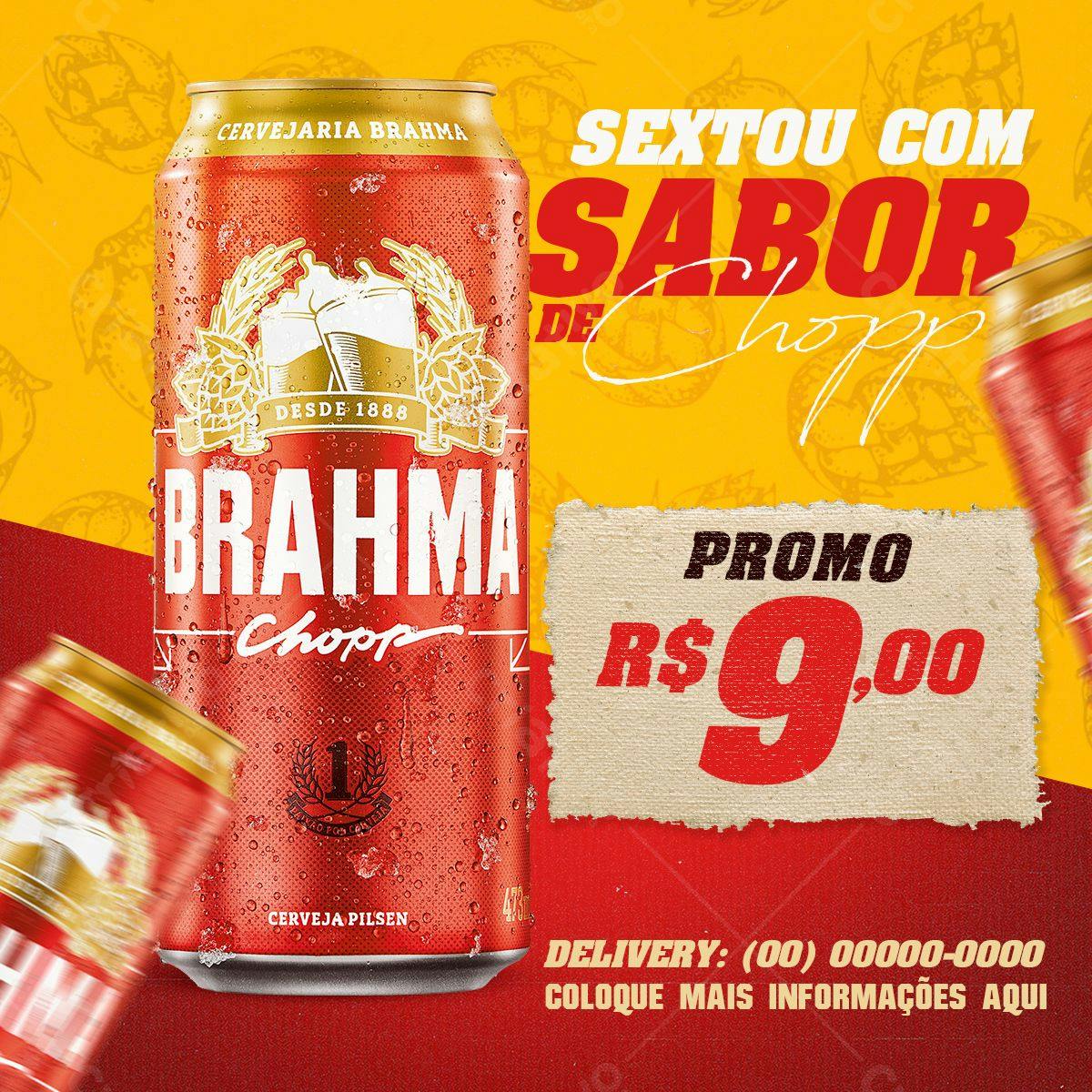 Promoção Brahma Chopp Sexta-Feira PSD Editável