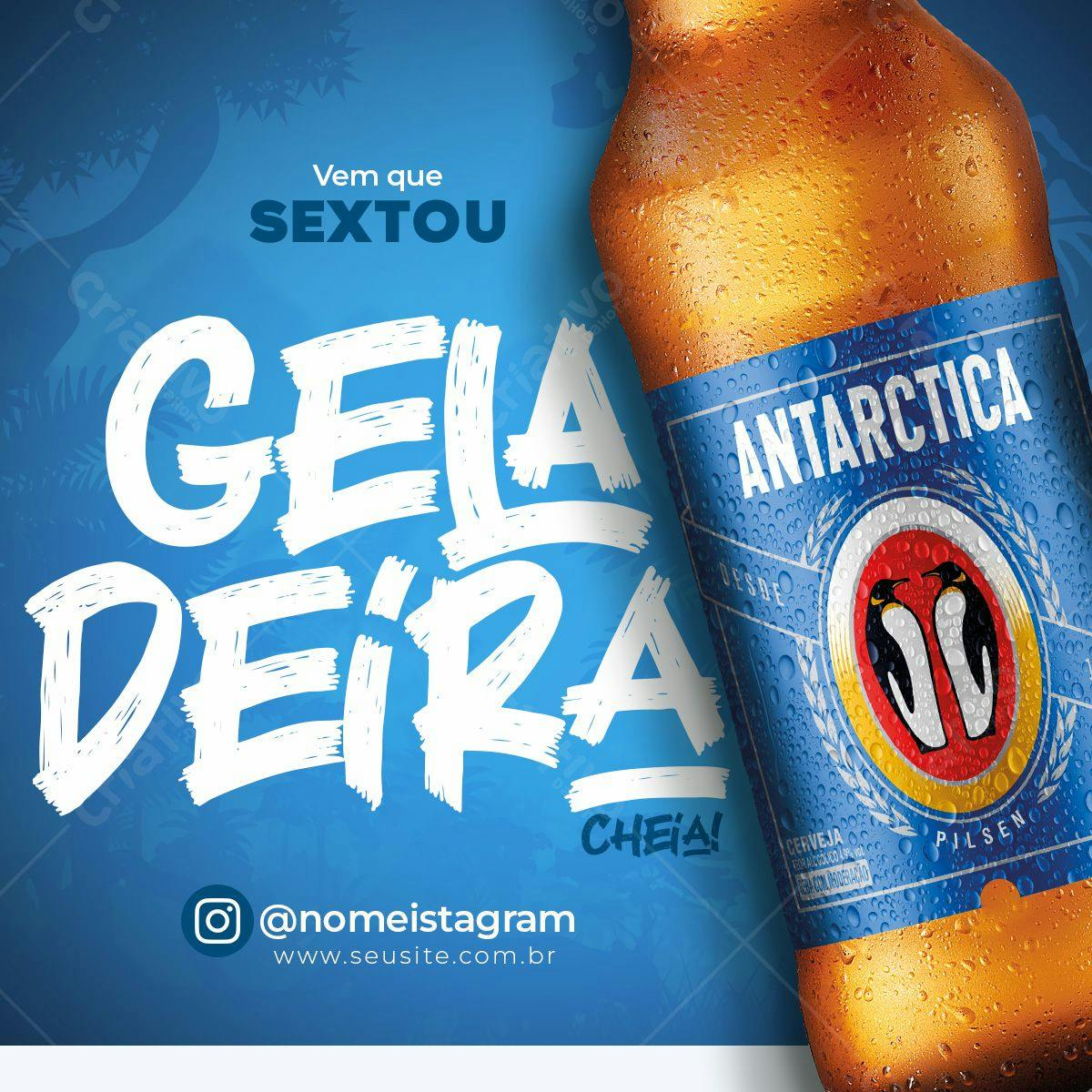 Post para Redes Sociais Cerveja Antarctica PSD Editável
