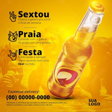 Nada Melhor Do Que Tomar Uma Cerveja Gelada Fim De Semana FDS Social Media  PSD Editável [download] - Designi