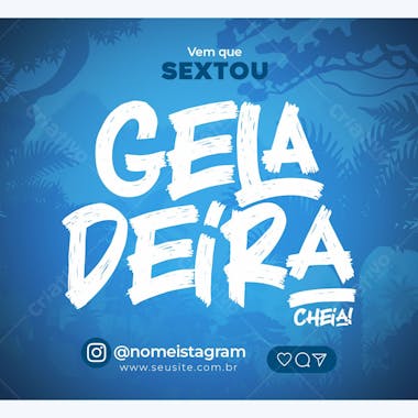 Teg sextou geladeira cheia social media psd editável