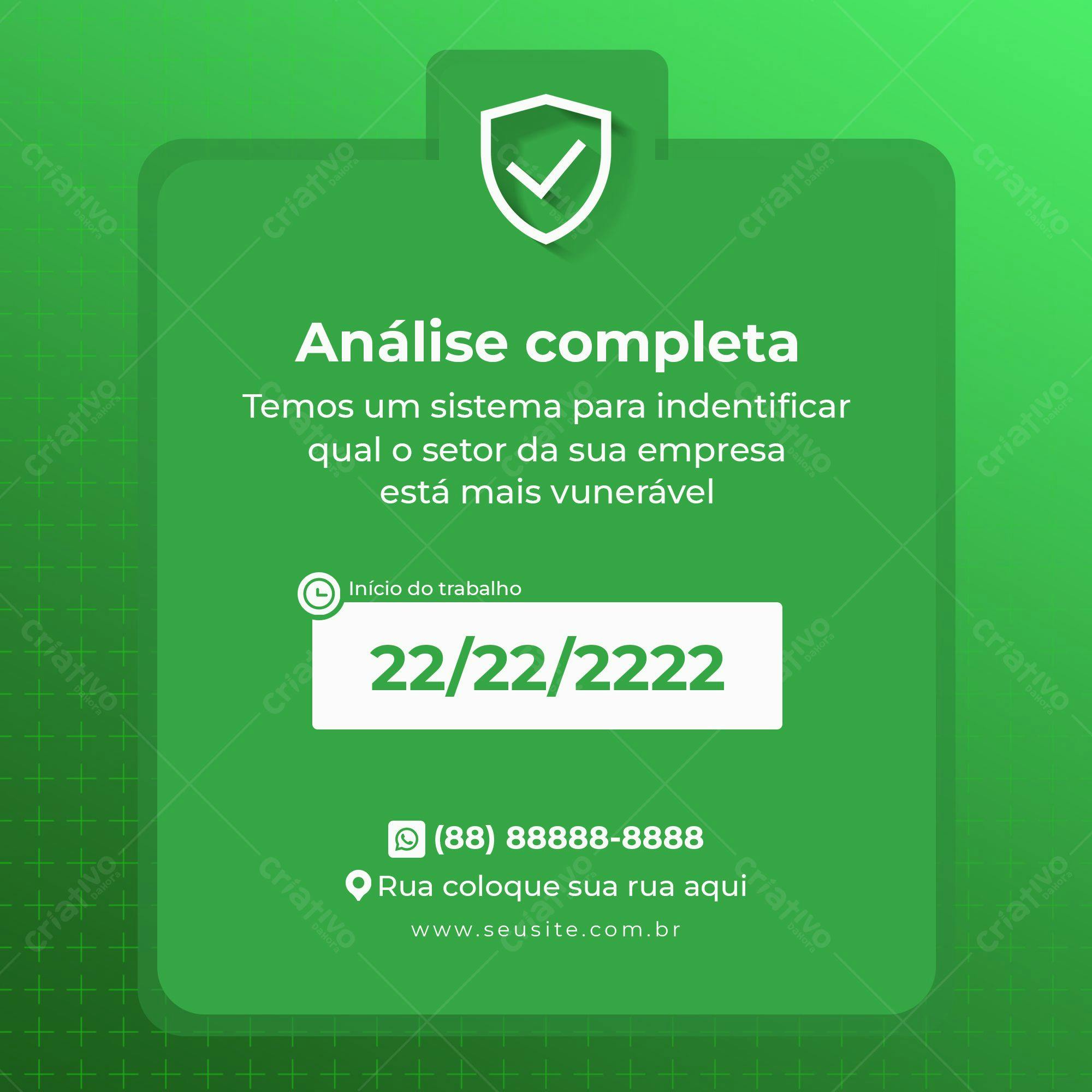 Post para Redes Sociais Análise de Vulnerabilidades PSD Editável