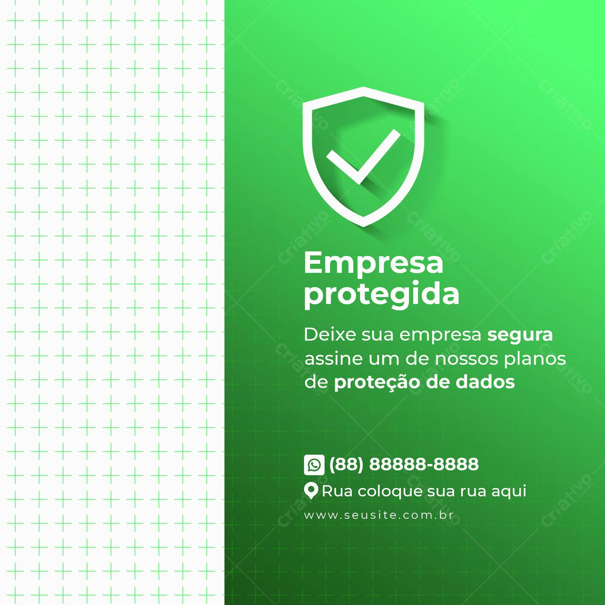 Post para Redes Sociais Segurança de Dados PSD Editável
