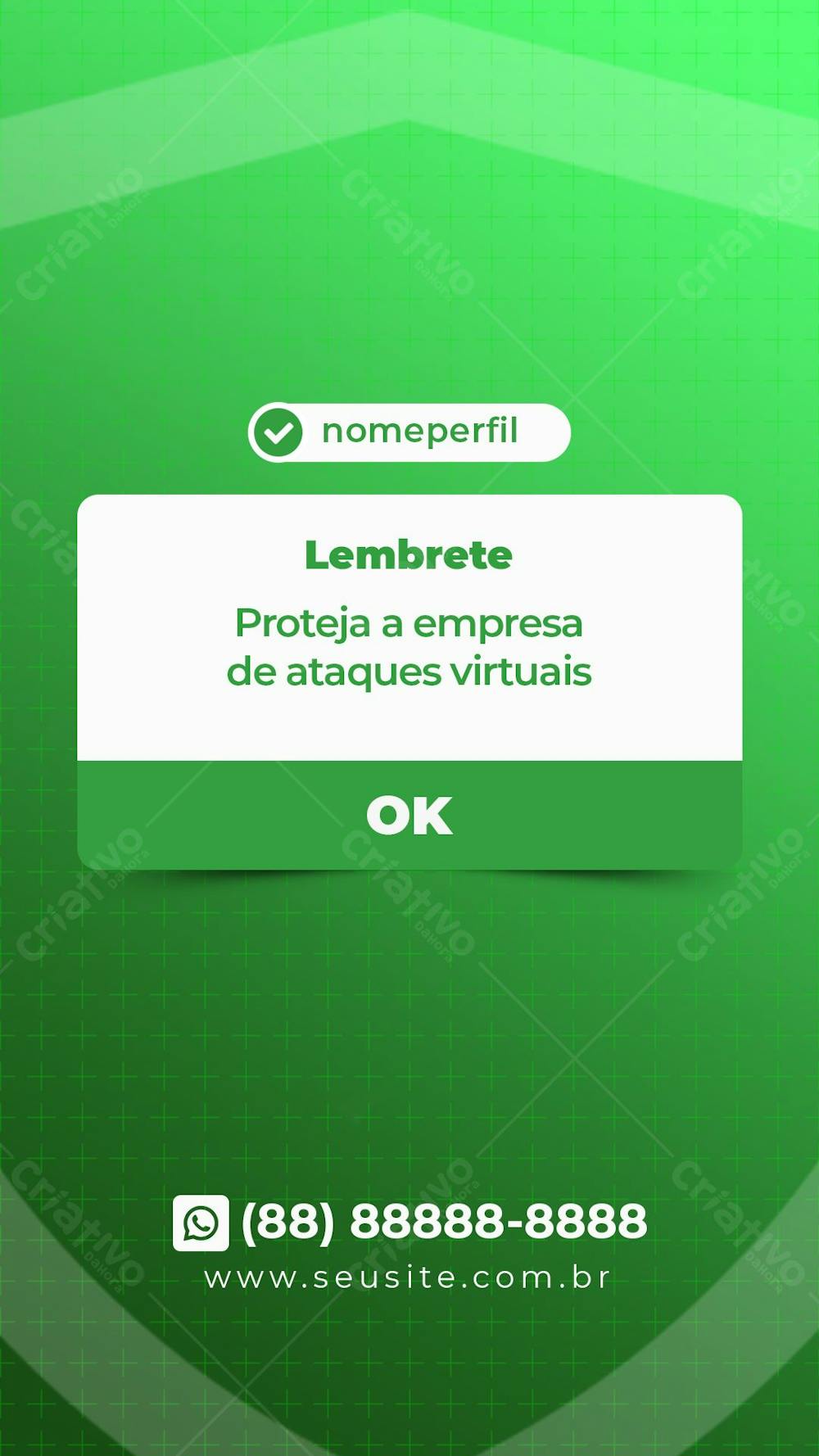 Stories Lembrete Instagram Proteja A Empresa De Ataques Virtuais Psd Editável