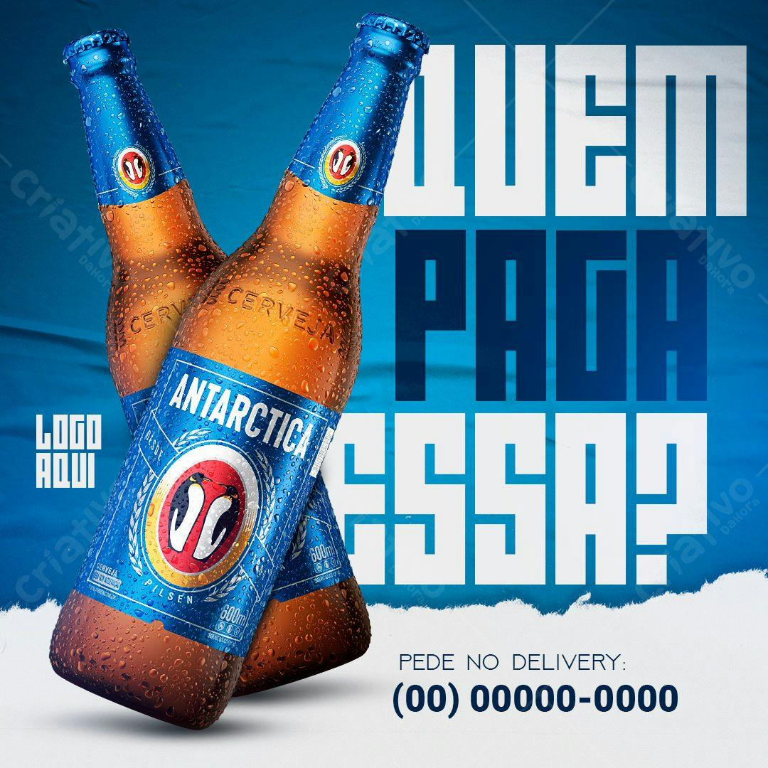 Flyer Cerveja Antarctica Promoção PSD Editável