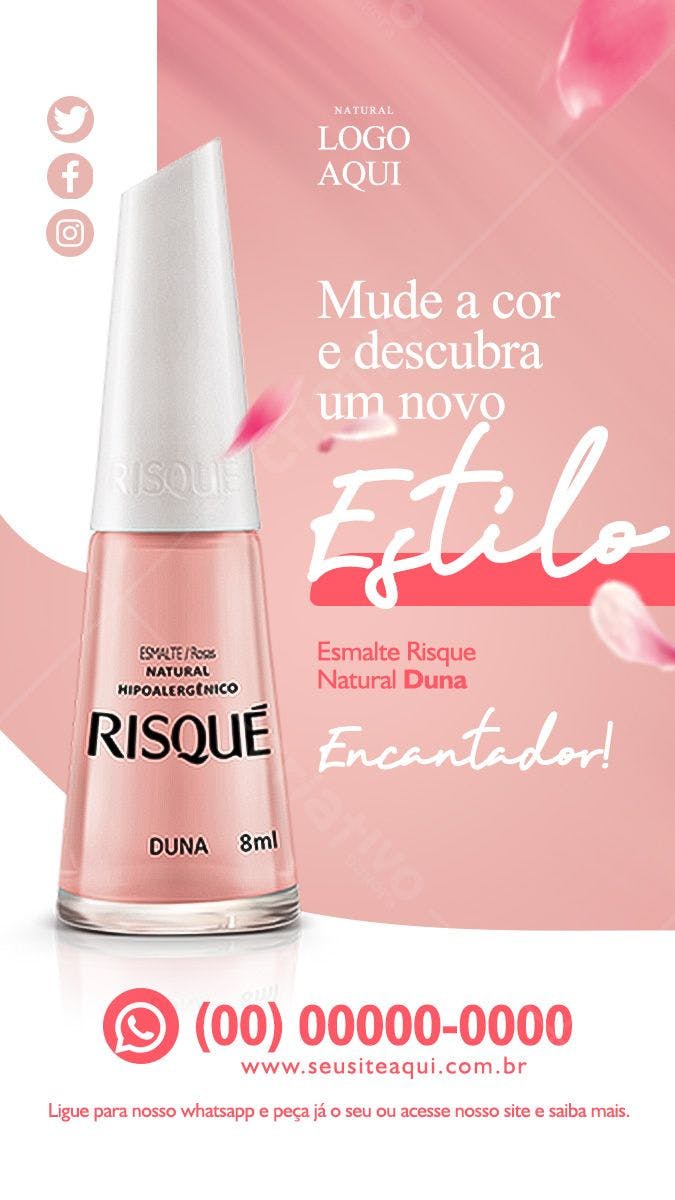 Modelo de Embalagem para Esmalte Risqué PSD Editável