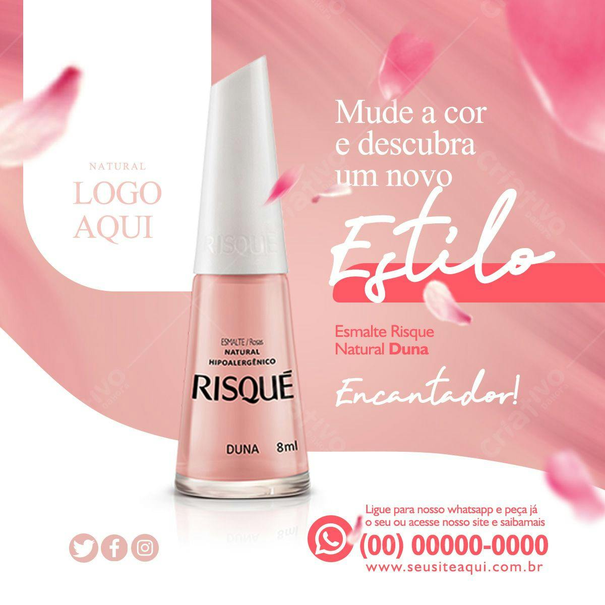 Modelo de Unha Risqué Duna PSD Editável