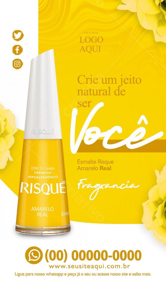 Modelo de Embalagem para Esmalte Amarelo PSD Editável