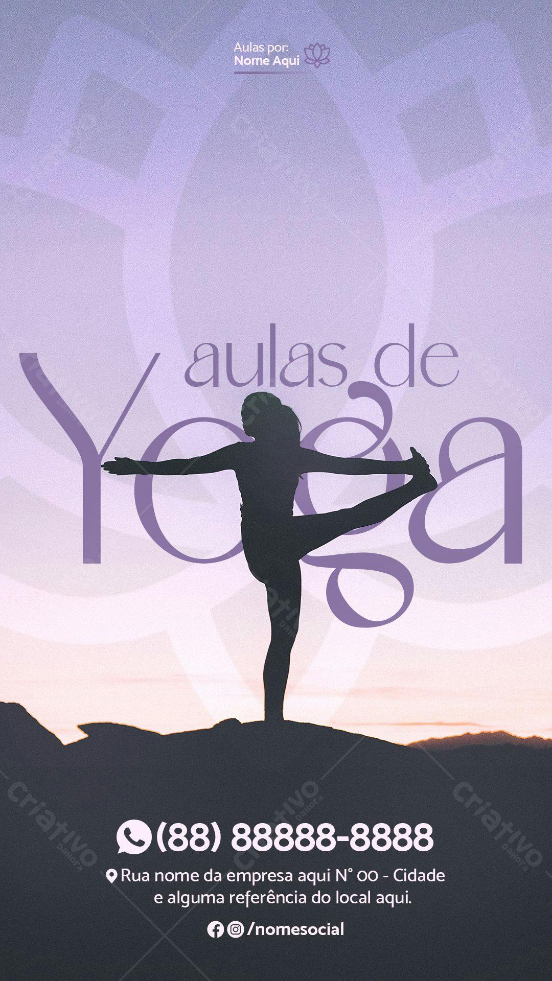 Flyer para Aula de Yoga PSD Editável