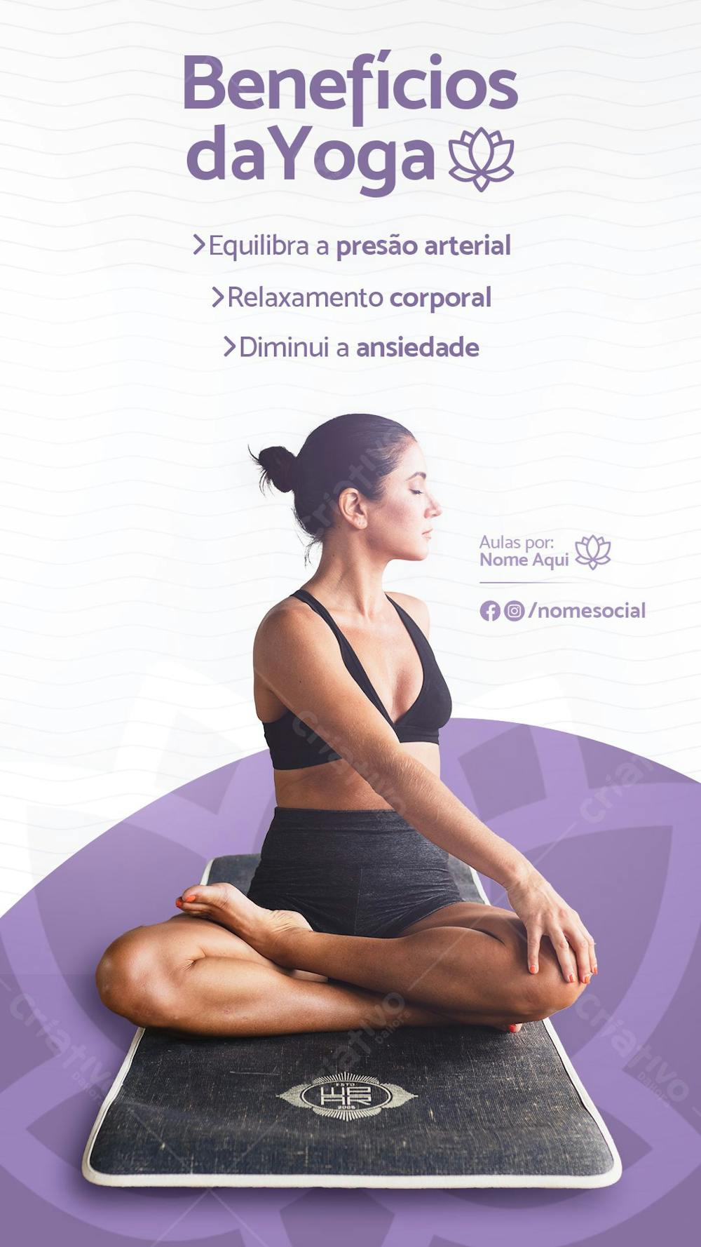 Stories Benefícios Da Yoga Social Media Psd Editável