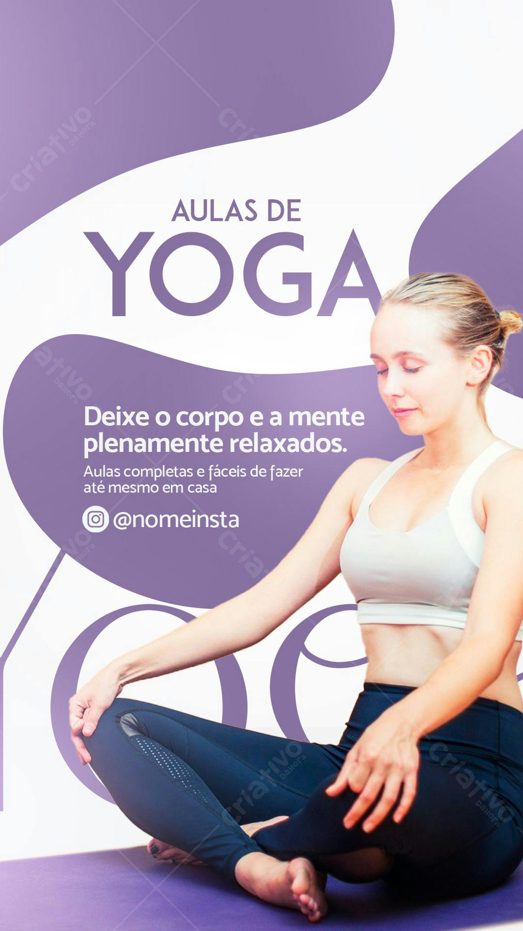 Cartaz Aula de Yoga PSD Editável