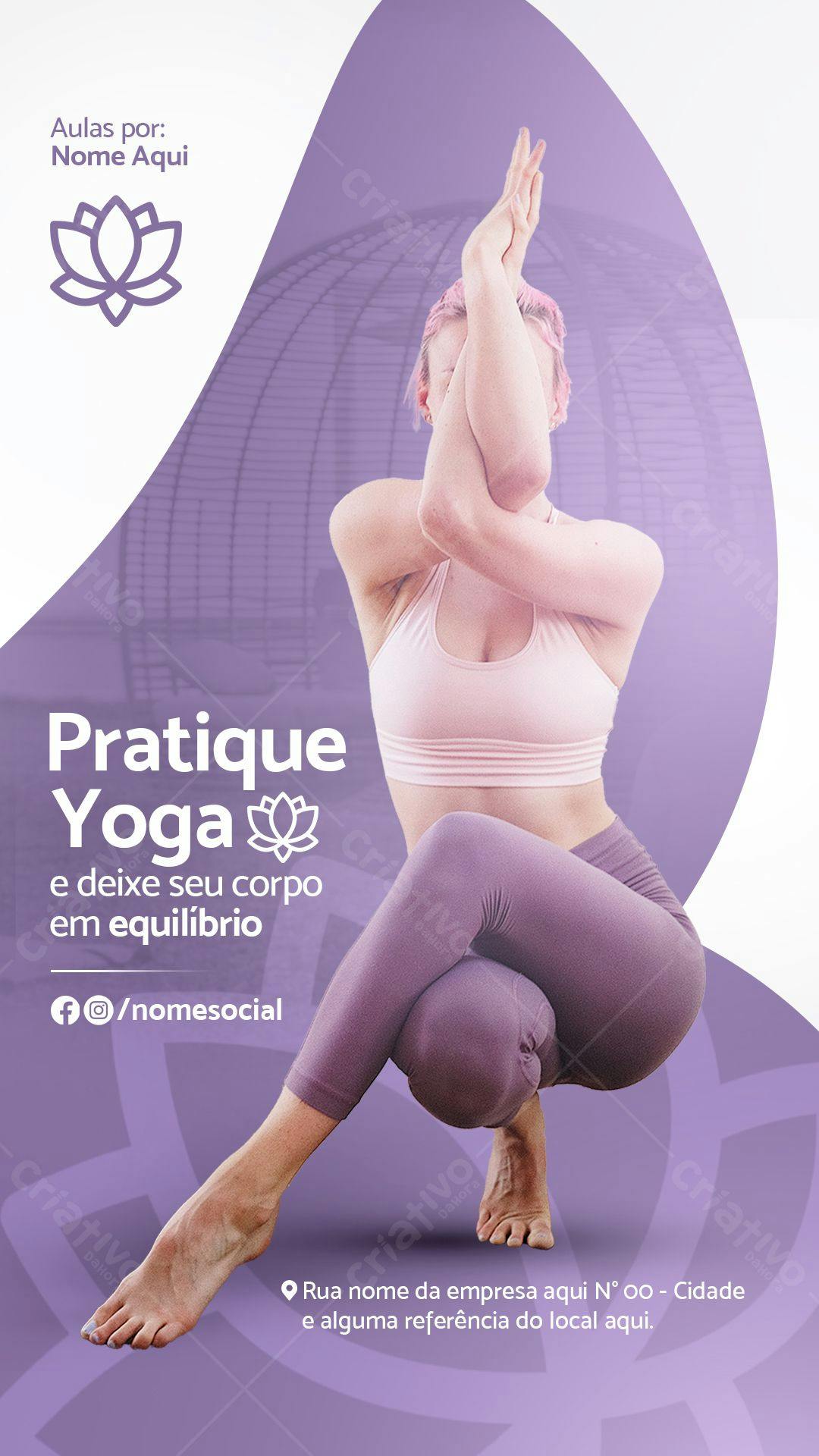 Flyer para Aula de Yoga PSD Editável