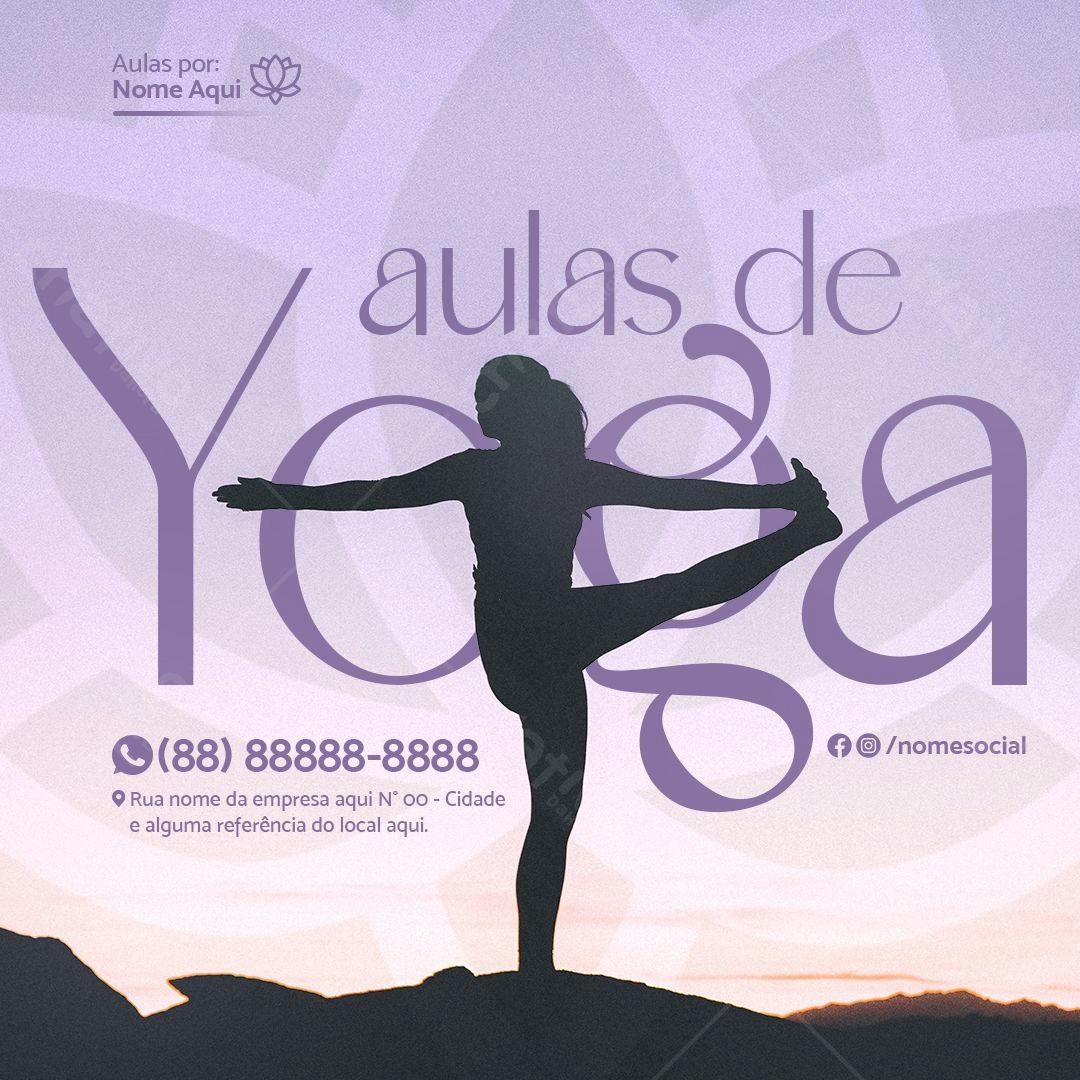 Modelo de Flyer para Aula de Yoga PSD Editável