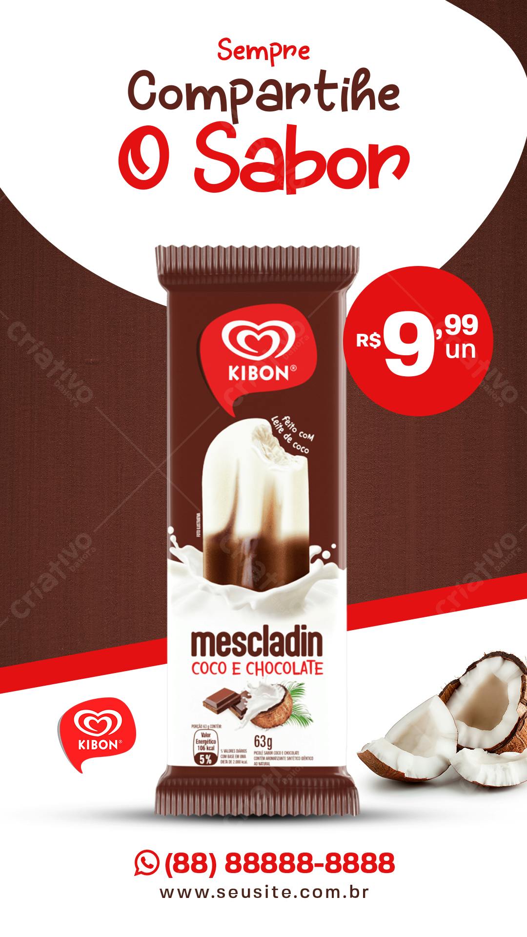 Embalagem para Picolé Kibon PSD Editável