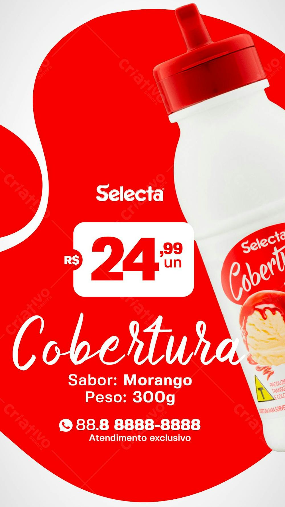 Story Cobertura Para Sorvete Selecta Sabor Morango Sorveteria Social Media Psd Editável