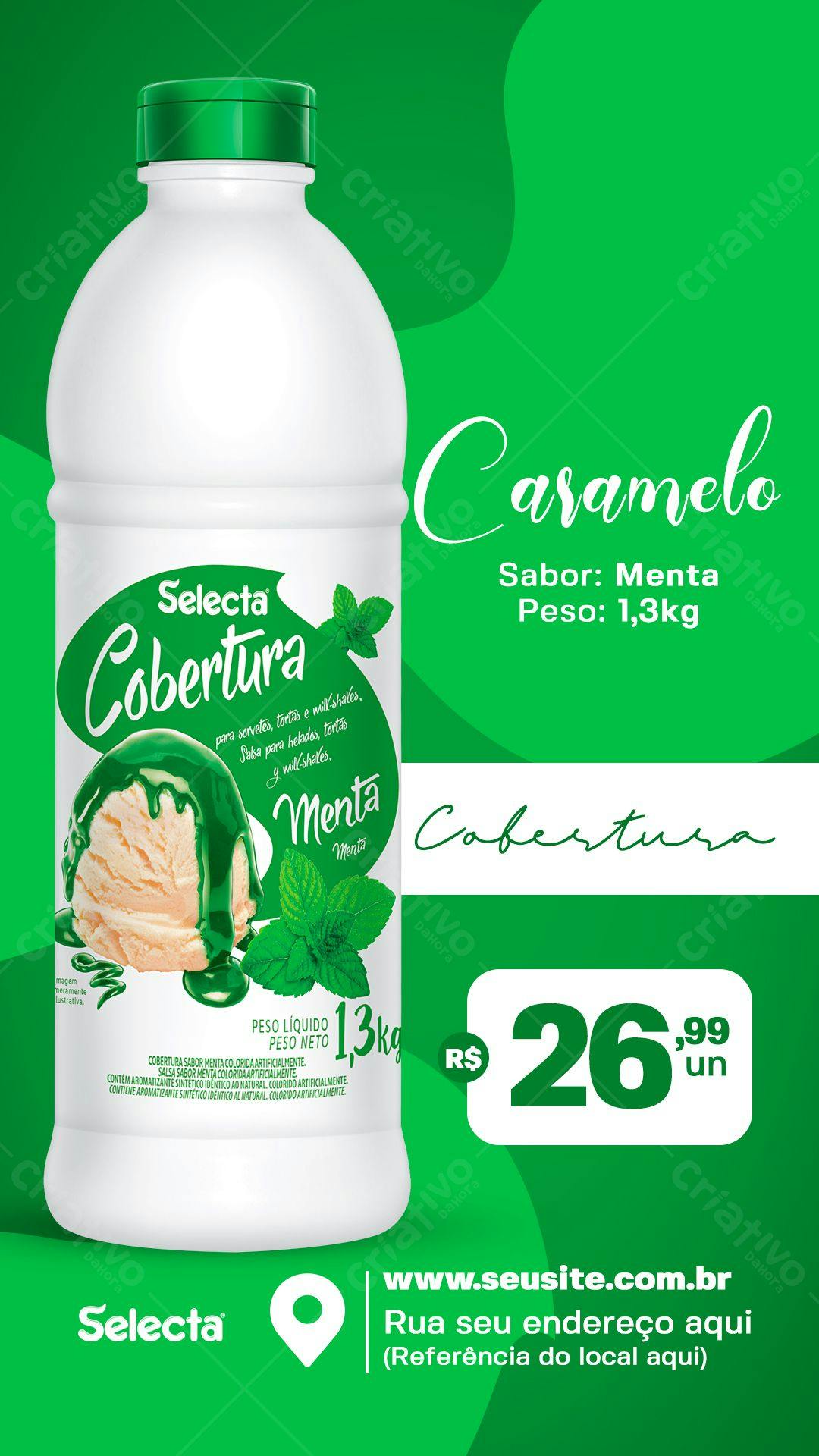 Modelo de Embalagem para Cobertura de Menta PSD Editável