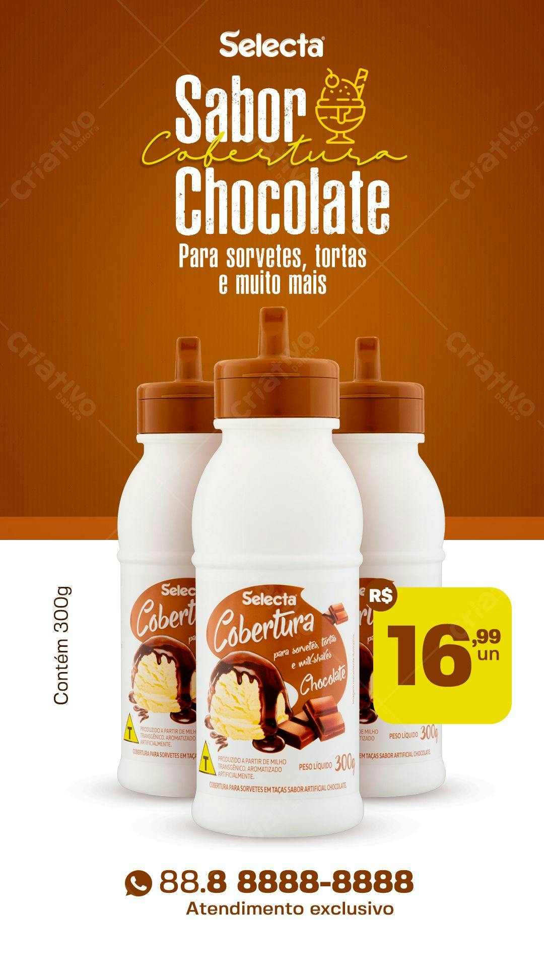 Mockup de Embalagem para Cobertura de Chocolate Selecta PSD Editável