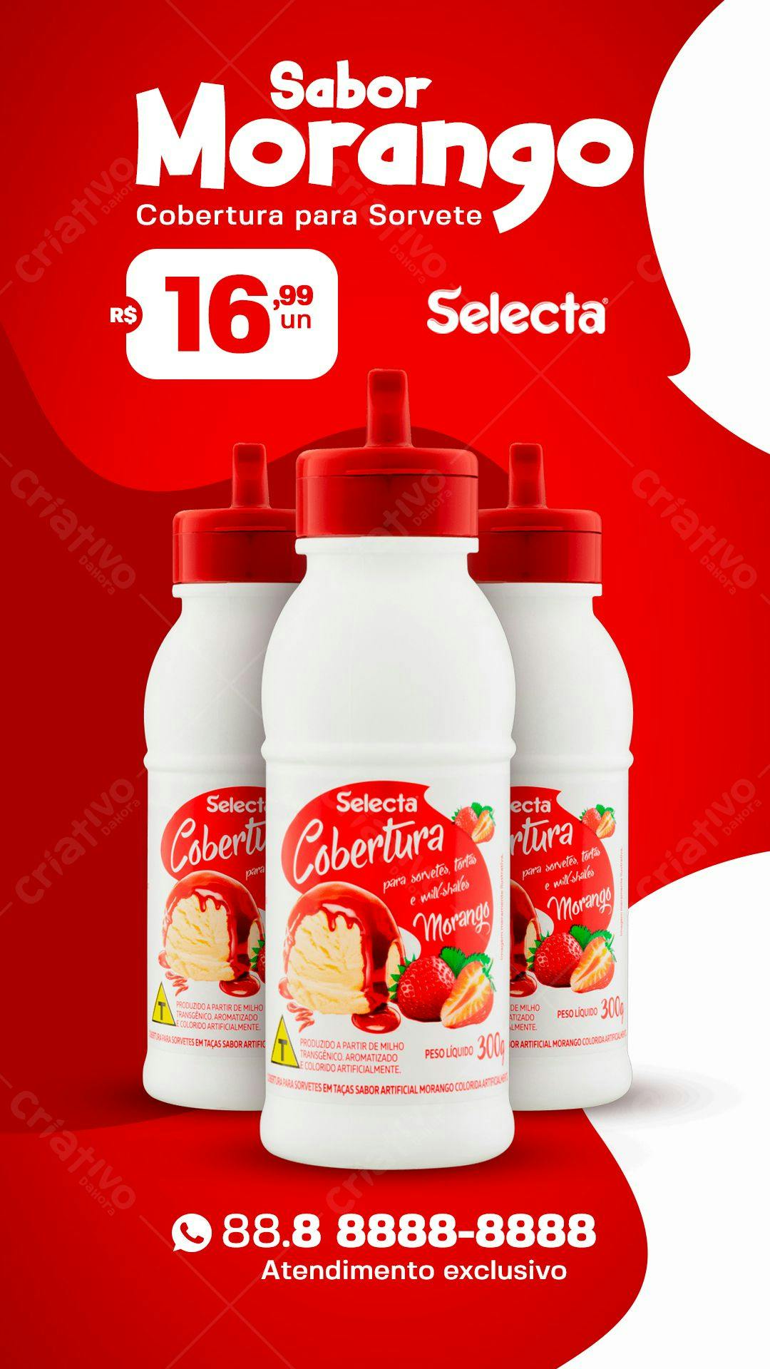 Modelo de Embalagem para Cobertura de Morango PSD Editável