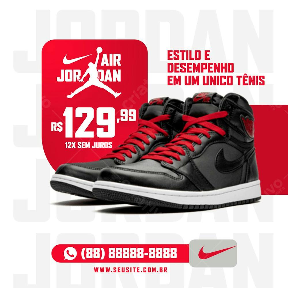 Estilo E Desempenho Tênis Nike Loja De Calçados Social Media Psd Editável