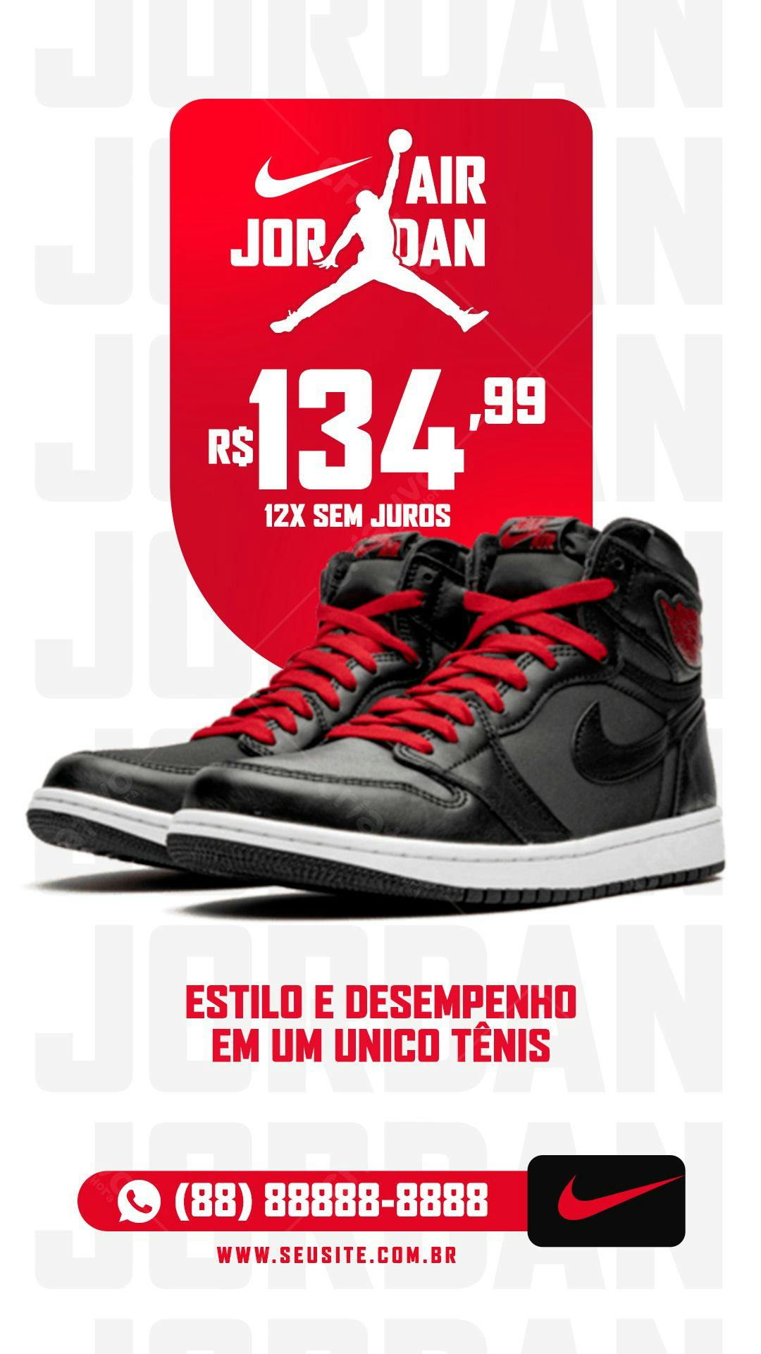 Mockup de Tênis Air Jordan PSD Editável