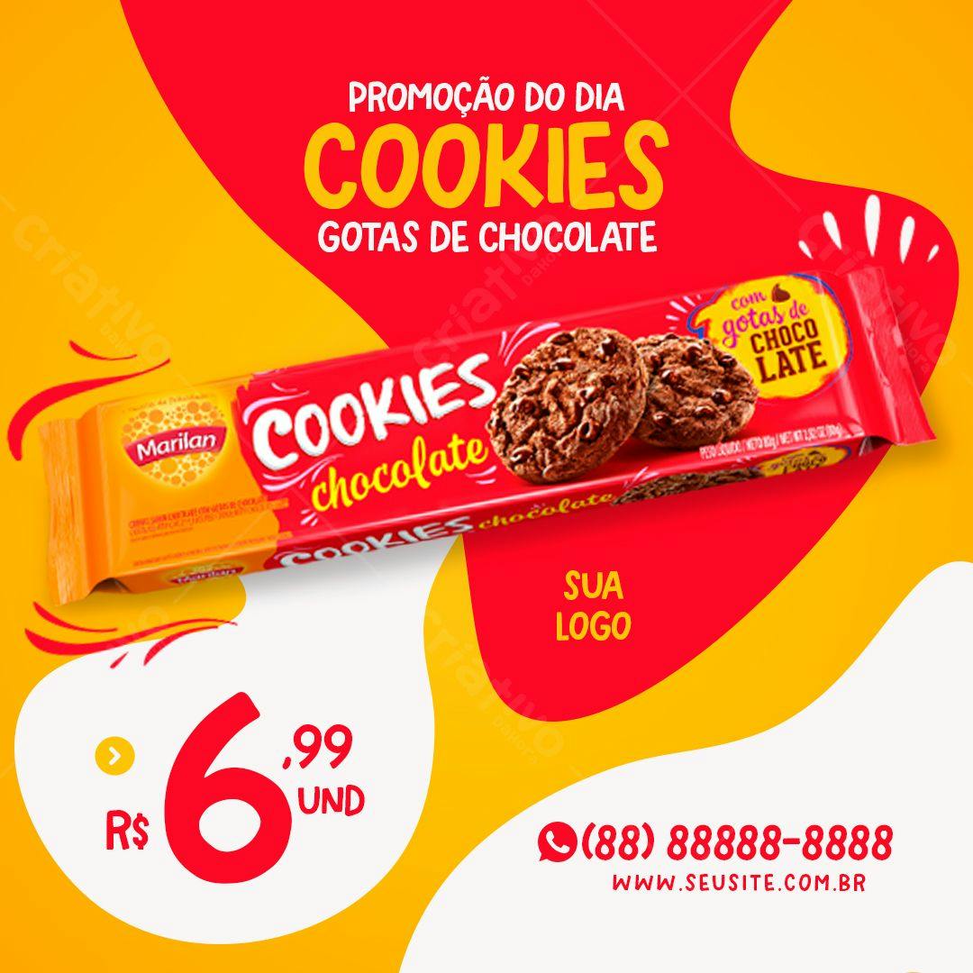 Banner Promoção Cookies Chocolate PSD Editável