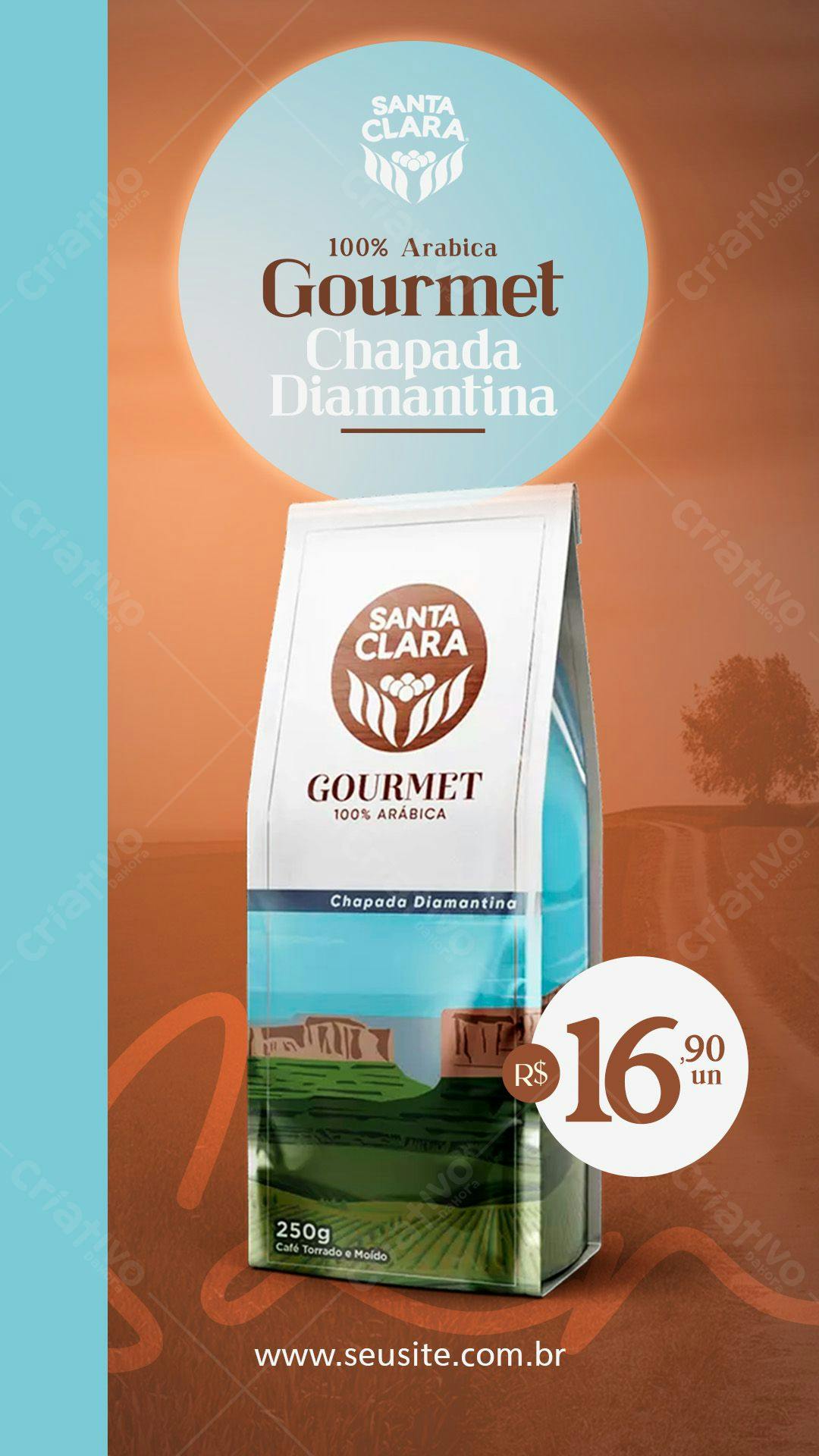 Embalagem de Café Gourmet PSD Editável