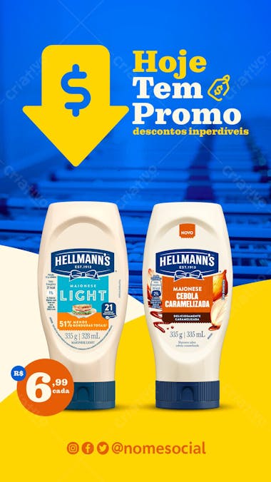 Sotries hoje tem promoção supermercado social media psd editável