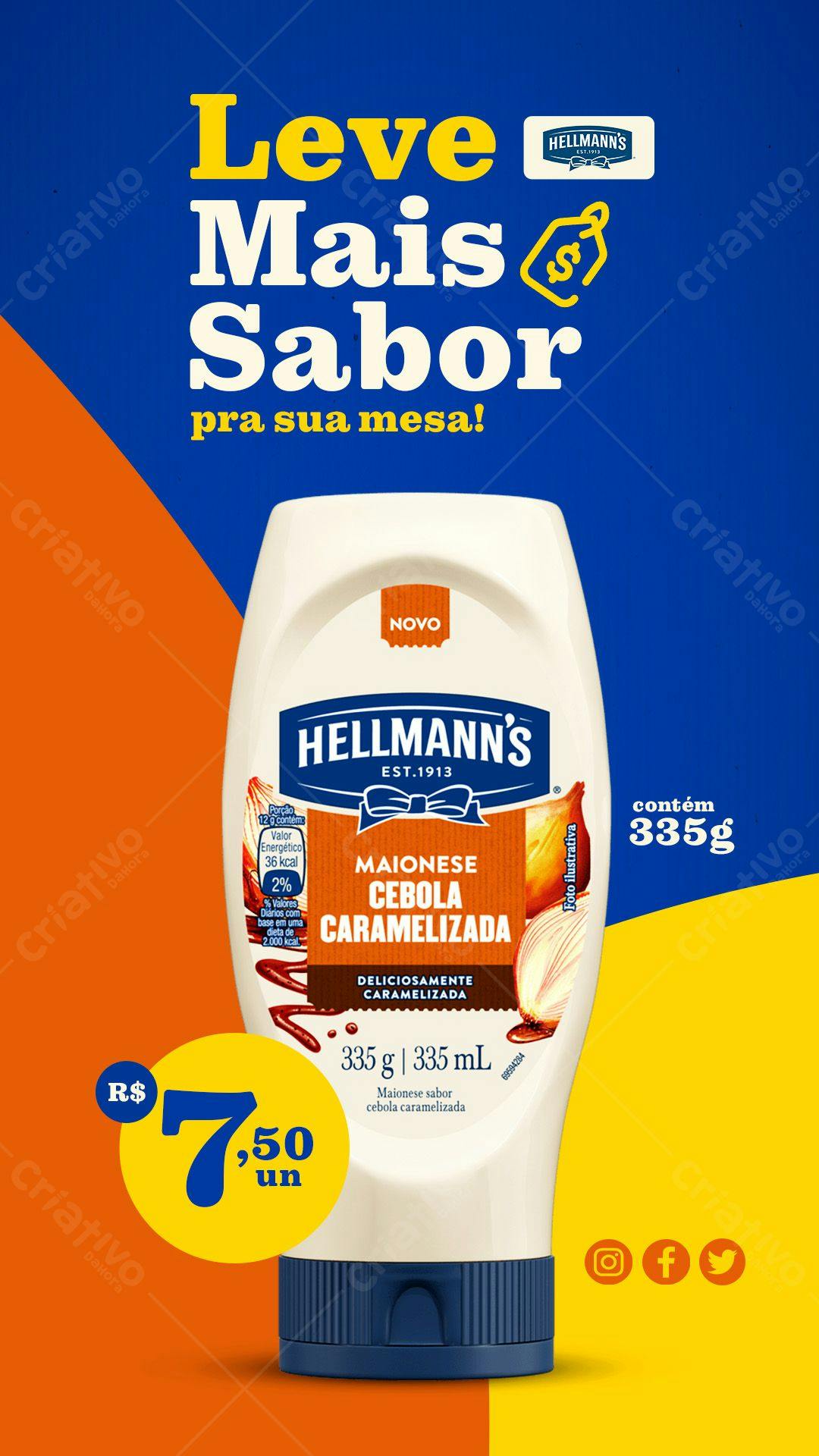 Anúncio de Maionese Hellmann's PSD Editável