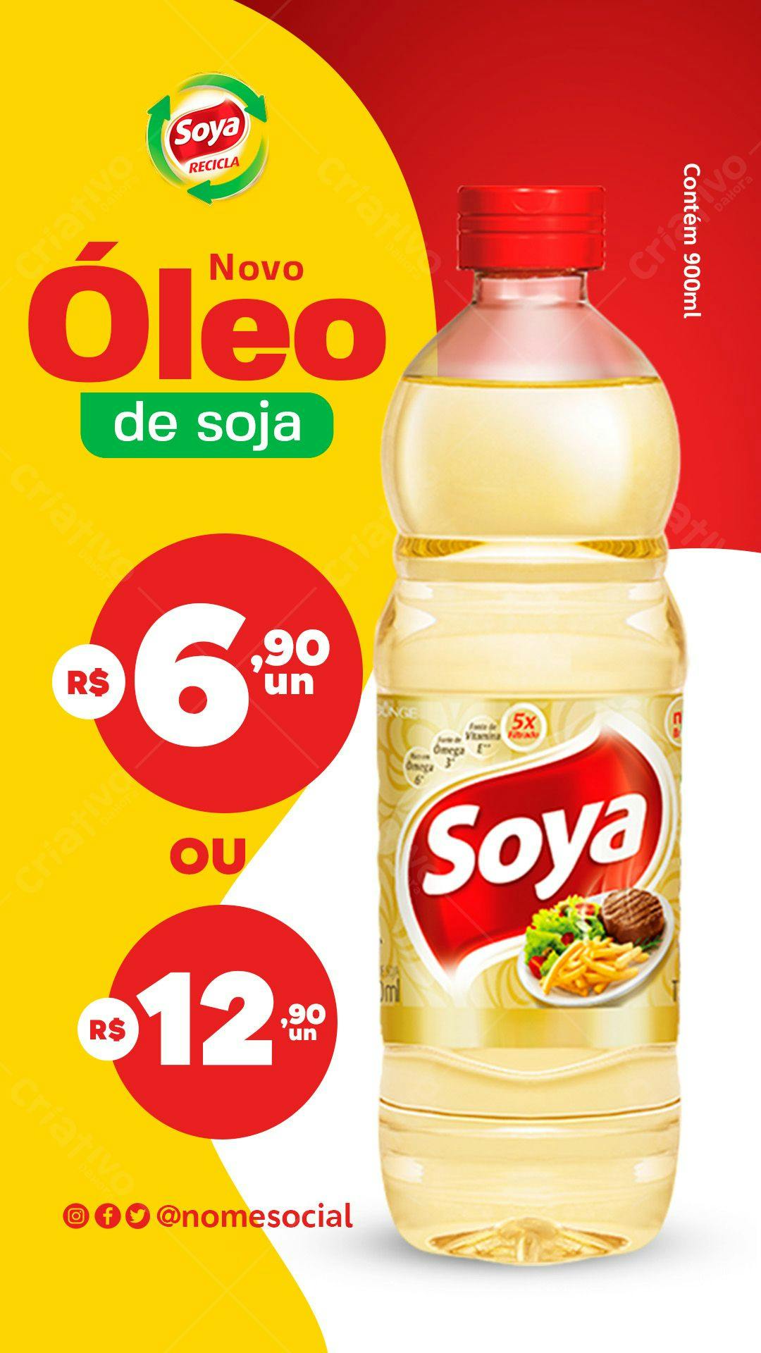 Banner Promocional Óleo de Soja PSD Editável