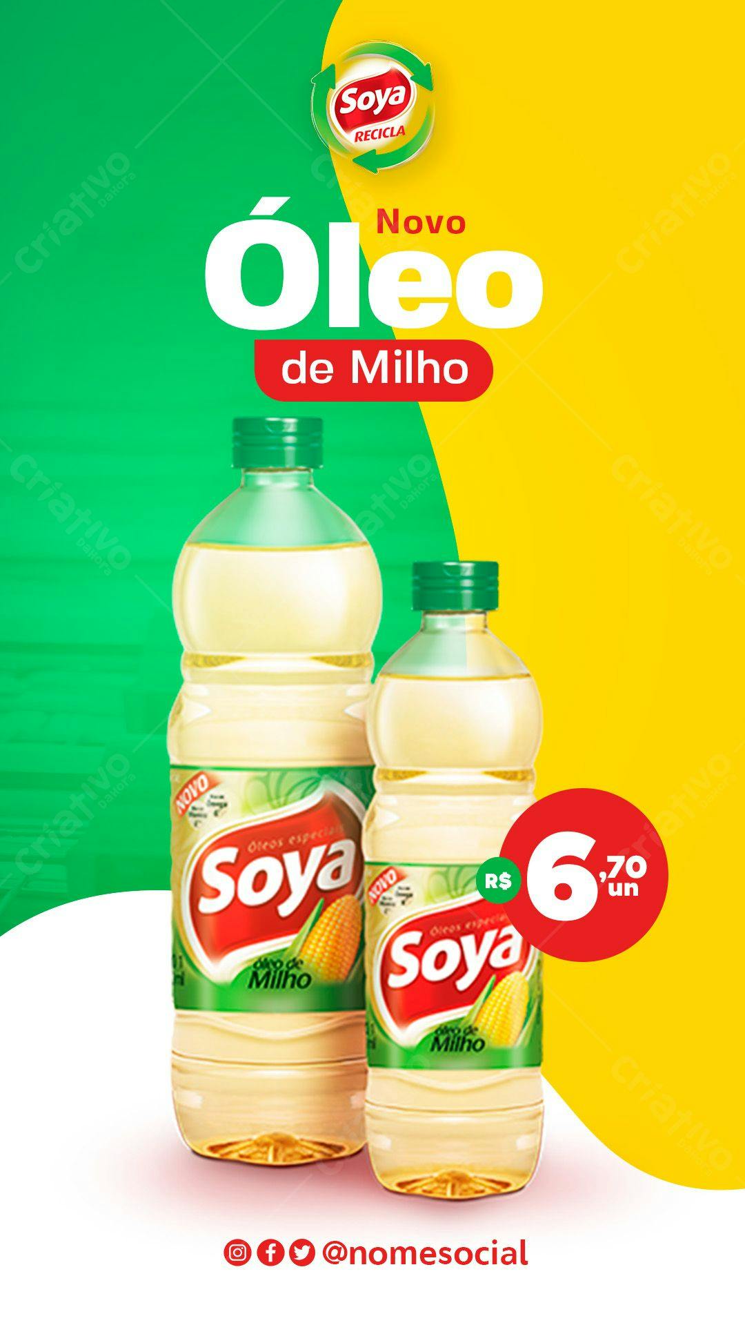 Banner para Promoção de Óleo de Milho PSD Editável