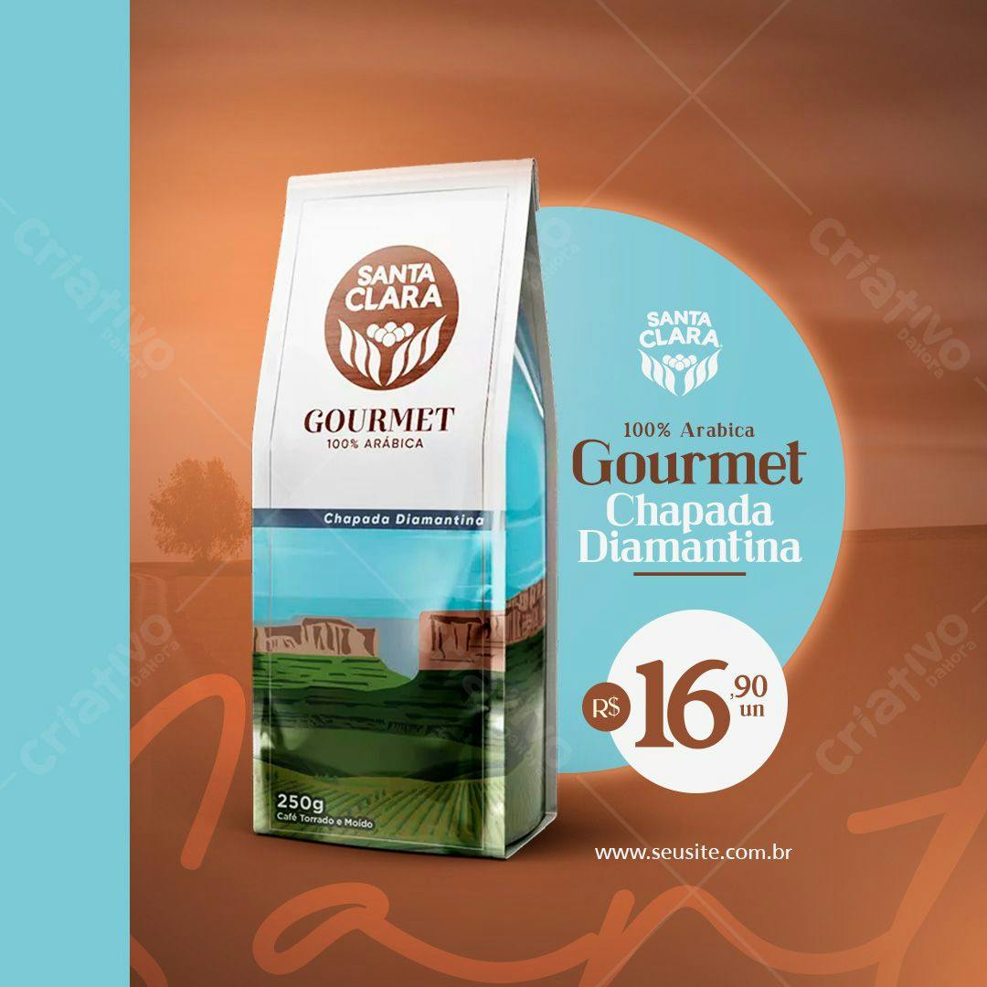 Embalagem de Café Gourmet PSD Editável