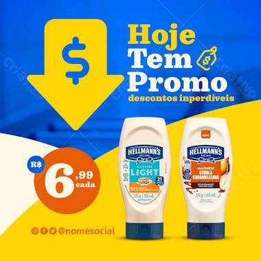 Hoje tem promoção supermercado social media psd editável